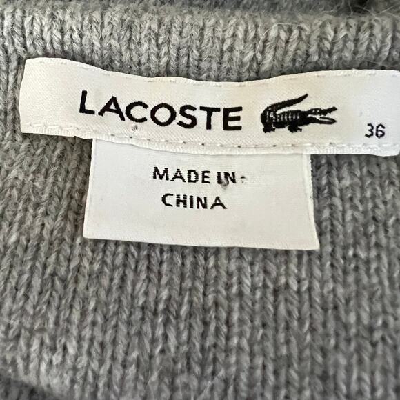 Lacoste Womens Wool Cashmere Pullover Sweater Gray Size Small - Picture 7 of 11